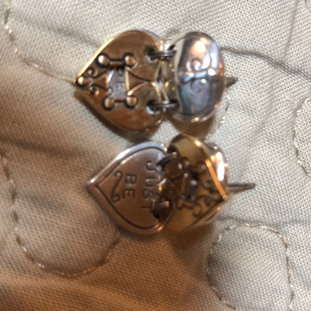 silver/gold post dangle earrings